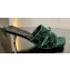 Gucci Heel 7cm GG velvet slide sandals with Patent leather bow detail 764182 Green 2024