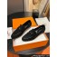 Hermes Paris loafer in suede goatskin Black with tone-on-tone signature "H" detail