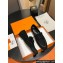 Hermes Paris loafer in suede goatskin Black with tone-on-tone signature "H" detail