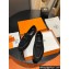Hermes Paris loafer in suede goatskin Black with tone-on-tone signature "H" detail