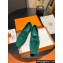 Hermes Paris loafer in suede goatskin Green with tone-on-tone signature "H" detail