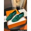 Hermes Paris loafer in suede goatskin Green with tone-on-tone signature "H" detail