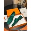 Hermes Paris loafer in suede goatskin Green with tone-on-tone signature "H" detail