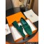 Hermes Paris loafer in suede goatskin Green with tone-on-tone signature "H" detail