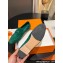 Hermes Paris loafer in suede goatskin Green with tone-on-tone signature "H" detail