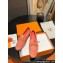 Hermes Paris loafer in suede goatskin Lobster Pink with tone-on-tone signature "H" detail