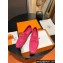 Hermes Paris loafer in suede goatskin Fuchsia with tone-on-tone signature "H" detail