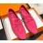 Hermes Paris loafer in suede goatskin Fuchsia with tone-on-tone signature "H" detail