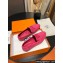 Hermes Paris loafer in suede goatskin Fuchsia with tone-on-tone signature "H" detail