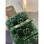 Gucci Heel 7cm GG velvet slide sandals with Patent leather bow detail 764182 Green 2024