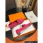 Hermes Paris loafer in suede goatskin Fuchsia with tone-on-tone signature "H" detail