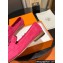 Hermes Paris loafer in suede goatskin Fuchsia with tone-on-tone signature "H" detail