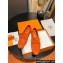 Hermes Paris loafer in suede goatskin Orange with tone-on-tone signature "H" detail