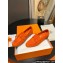 Hermes Paris loafer in suede goatskin Orange with tone-on-tone signature "H" detail