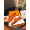 Hermes Paris loafer in suede goatskin Orange with tone-on-tone signature "H" detail