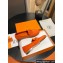 Hermes Paris loafer in suede goatskin Orange with tone-on-tone signature "H" detail