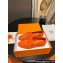 Hermes Paris loafer in suede goatskin Orange with tone-on-tone signature "H" detail