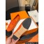 Hermes Paris loafer in suede goatskin Orange with tone-on-tone signature "H" detail