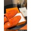 Hermes Paris loafer in suede goatskin Orange with tone-on-tone signature "H" detail