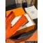 Hermes Paris loafer in suede goatskin Orange with tone-on-tone signature "H" detail