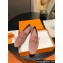 Hermes Paris loafer in suede goatskin Nude Pink with tone-on-tone signature "H" detail