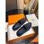 Hermes Paris loafer in suede goatskin Navy Blue with palladium-plated signature "H" detail