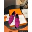 Hermes Paris loafer in suede goatskin Purple with tone-on-tone signature "H" detail