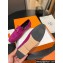 Hermes Paris loafer in suede goatskin Purple with tone-on-tone signature "H" detail