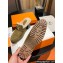 Hermes Heel 7.5cm Flore mule in suede goatskin Green with shearling lining 2024