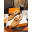 Hermes Heel 7.5cm Flore mule in suede goatskin Khaki with shearling lining 2024