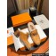 Hermes Heel 7.5cm Flore mule in suede goatskin Khaki with shearling lining 2024