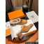 Hermes Heel 7.5cm Flore mule in suede goatskin Khaki with shearling lining 2024