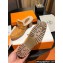 Hermes Heel 7.5cm Flore mule in suede goatskin Khaki with shearling lining 2024