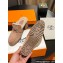 Hermes Heel 7.5cm Flore mule in suede goatskin Nude with shearling lining 2024