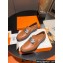 Hermes Hot loafer in calfskin Brown with palladium-plated oversized Kelly buckle 2024