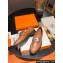 Hermes Hot loafer in calfskin Brown with palladium-plated oversized Kelly buckle 2024