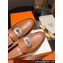 Hermes Hot loafer in calfskin Brown with palladium-plated oversized Kelly buckle 2024