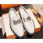 Hermes Hot loafer in calfskin White with palladium-plated oversized Kelly buckle 2024