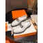 Hermes Hot loafer in calfskin White with palladium-plated oversized Kelly buckle 2024