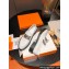 Hermes Hot loafer in calfskin White with palladium-plated oversized Kelly buckle 2024