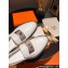Hermes Hot loafer in calfskin White with palladium-plated oversized Kelly buckle 2024