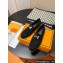 Hermes Faubourg loafer in suede goatskin Black with signature "H" detail 2024