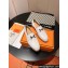 Hermes Faubourg loafer in calfskin White with signature "H" detail