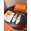 Hermes Faubourg loafer in calfskin White with signature "H" detail