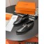 Hermes Faubourg loafer in calfskin Black with signature "H" detail