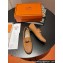 Hermes Destin loafer in calfskin Brown with iconic palladium-plated Kelly buckle