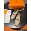 Hermes Destin loafer in calfskin Beige with iconic palladium-plated Kelly buckle