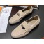 Hermes Destin loafer in calfskin Beige with iconic palladium-plated Kelly buckle