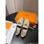 Hermes Destin loafer in calfskin Beige with iconic palladium-plated Kelly buckle