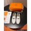 Hermes Destin loafer in calfskin White with iconic palladium-plated Kelly buckle